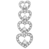 10K White Gold Round Cut Diamond Hearts of Love Pendant Necklace (0.50 cttw, H-I Color, I1-I2 Clarity)