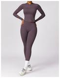 Zipper Quick Dry Long Sleeve Skinny Yoga Set Spring High Intensity Running Fitness Exercise Jacket Leggings Set