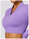 Tight Seamless Long Sleeve Yoga Jacket Zipper Quick Dry Fitness Clothing Women Running Exercise Jacket