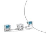 14K White Gold 1 1/3 cttw White and Treated Blue Diamond Pendant Necklace (H-I, SI2-I1)