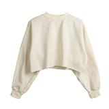 Fleece Cotton Crop Sweatshirt