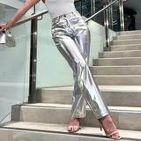 Silver Pu Leather Pant