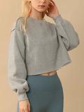 Fleece Cotton Crop Sweatshirt