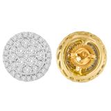 10K Yellow Gold Round Cut Diamond Earrings (1.5 cttw, H-I Color, I2-I3 Clarity)