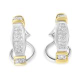 14K Two-Toned Gold Round and Princess Cut Diamond Earrings (0.5 cttw, H-I Color, SI2-I1 Clarity)