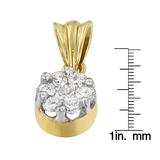 14K Yellow Gold 1/2 cttw Round Cut Diamond Circle Pendant Necklace (H-I, I1-I2)