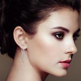 14K White Gold Round Diamond Hoop Earrings (1 cttw, H-I Color, I1-I2 Clarity)