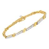 10K Yellow Gold Diamond Link Bracelet (1/2 cttw, I-J Color, I2-I3 Clarity)