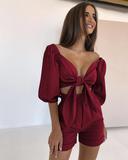 Bow Top and Short Set