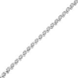 .925 Sterling Silver 1.0 Cttw Diamond Spiral Wave Curved-Link 7" Tennis Bracelet (I-J Color, I3 Clarity)