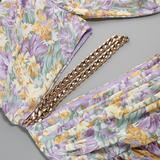 Chain Waist Floral Dress