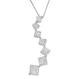 10K White Gold 1 cttw Diamond Snake Curved Pendant Necklace (H-I, I1-I2)