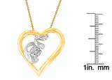 Espira 10K Two-Tone Gold 1/10 cttw Diamond Pendant Necklace (I-J, I2-I3)