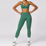 Zipper Quick Dry Long Sleeve Skinny Yoga Set Spring High Intensity Running Fitness Exercise Bra Leggings Set