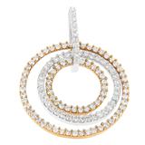 Two-Tone 14K Gold 1 cttw Round Cut Diamond Circle Loop Pendant Necklace (H-I, SI2-I1)