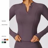Zipper Tight Long Sleeve Yoga Wear Outdoor Running Sports Jacket High Intensity Quick Dry Fitness Top