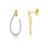 10K Yellow Gold 1/2 cttw Round-cut Diamond Hoop Earrings (H-I Color, I1-I2 Clarity)