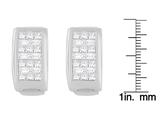 14K White Gold 1/2 cttw Princess and Baguette Cut Diamond Earrings (H-I, SI1-SI2)