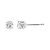 14K White Gold 1.00 Cttw Round Brilliant-Cut Near Colorless Diamond Classic 4-Prong Stud Earrings (H-I Color, I1-I2 Clarity)