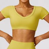 Running Sports Short Sleeve Quick Dry Fitness Yoga Crop Top