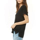 Womens Half Sleeve Shirts V-Neck Casual Ribbed T Shirts Loose Fit Basic Trendy Summer Tunic Solid Color Ladies Tops for women