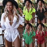 2022 Printing Floral and solid Swimsuit  jumpsuit  Short   Kimono Swimsuit 3 pieces Set   Kimono Hot Girl Cover up beach