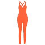 Solid Sport Wear Cleavage Backless Sleeveless One Piece Women Jumpsuit  Cami Jumpsuit