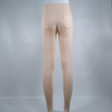 2023 women's jeans trend high waist four buckle hip lift twill elastic leggings women's leggings jeans women's trousers