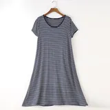 2023 Casual Stripe Print T-shirt Dresses
