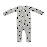 Ribbed Infant Rompers with Dual Zippers