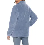 Women's Fleece Jacket Collar Zipper Pockets