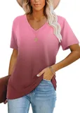 Polyester V Neck T Shirts for Women