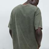 Wholesale men vintage garment dyed washed cotton short sleeve pocket t shirt