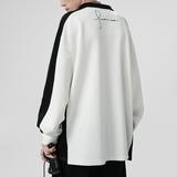 Custom color mens oversized long sleeve zip polo pullover plain sweatshirt