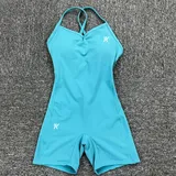 Women's Workout Bodysuit And Shorts Sets