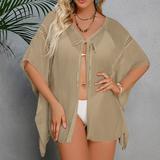 2023 Beach Wear Kimono Linen Short  Plus Size  Cover Up Romper for women  Women Solid kimono Wholesale