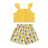 Sunflower toddler girl vest and shorts