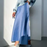 2022 MIDI skirt with high-waisted silky drape satin skirts solid color elegant fishtail skirt