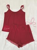 KISS ME ANGEL factory outlet round collar camisole shorts sexy nighty hot sexy sleepwear two piece set