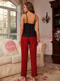 KISS ME ANGEL new trendy sexy lace camisole and plaid trousers sleepwear sexy lingerie for women set