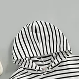 Infant Striped Hoodie Sweatshirt Romper