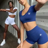 Gym Crop Top And Shorts Set