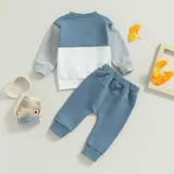 Block Color Toddler Outfit Pullover Pants