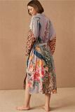 2022 new arrival fashion women kimono with belt positioning printed one size casual boho styles holidays long kimono