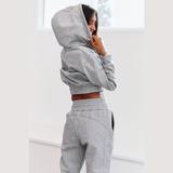 Custom Logo Women Jogging Suit Causal Long Sleeve Zipper Up Hoodie And Sweat Pant 2 Piece Set Women