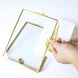 Home Furnishing Personality Creative Decoration Decoration Picture frame copper Art Geometric Glass Metal Photo Frame