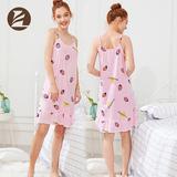 Zolifon Strawberry Print Spaghetti Strap Cami Dress Cute Night Dress for Girls