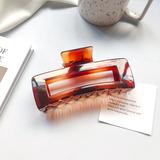 Luxury Women Fashion Simple Shark Clips Elegant Hollow Rectangle Large Claw Hair Clip for Girls