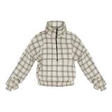 New Fall Design Checkered Zip Up Bulk Long Sleeve  Women's Hoodies Sweatshirts
