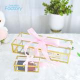 large gold rectangle glass metal wedding favors gifts guest wholesale jewelry trinket box